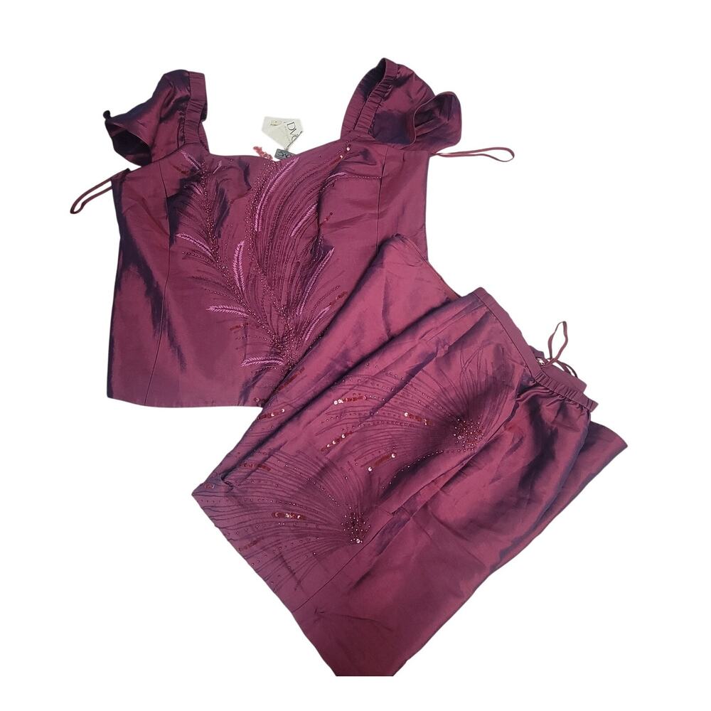 DVC Exclusive Deep Purple 2 Piece Skirt Set Womens Size 18 Maxi NWT